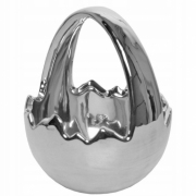 Koszyk skorupka ceramiczny srebrny