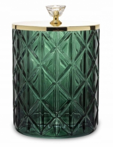 Pojemnik dekoracyjny szklany zielony