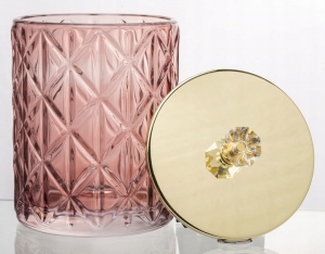 Pojemnik dekoracyjny szklany różowy