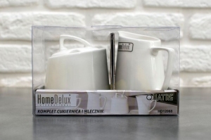 Cukiernica z pokrywką + mlecznik porcelana HomeDelux Quatre HD12068