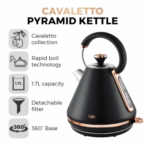 Czajnik Cavaletto Pyramid 1,7L Black/Rose Gold
