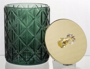 Pojemnik dekoracyjny szklany zielony